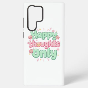 Cute Retro "Happy Thoughts Only" Samsung Galaxy Case