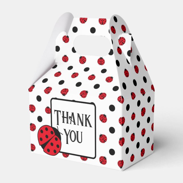Cute retro ladybug pattern  favor box (Front Side)