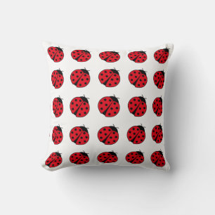 Cute retro ladybug pattern  throw pillow