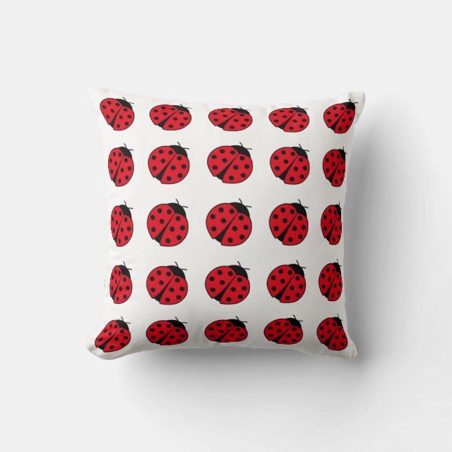 Cute retro ladybug pattern  throw pillow (Front)