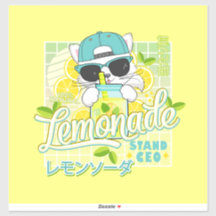 Cute Retro Lemonade Stand CEO Anime Cat