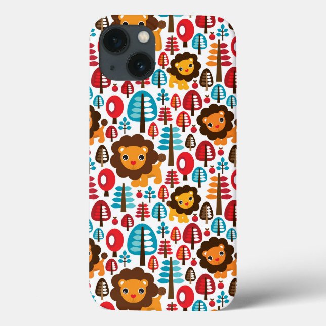 cute retro Lion kids illustration Case-Mate iPhone Case (Back)