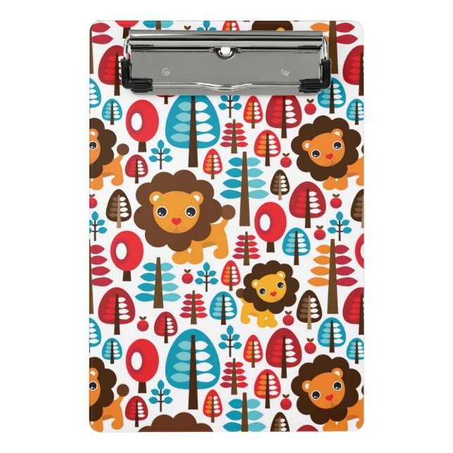 cute retro Lion kids illustration Mini Clipboard (Front)