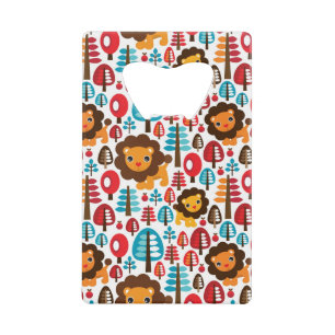 cute retro Lion kids illustration Wallet Bottle Opener