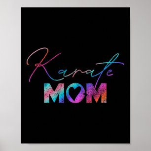 Cute Retro Martial Arts Mother's Day Rainbow Karat Poster