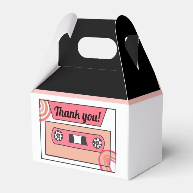 Cute Retro Mixed Tape Throwback  Favor Box (Front Side)