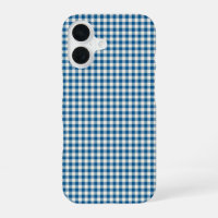 Cute Retro Navy Blue Gingham Plaid Pattern
