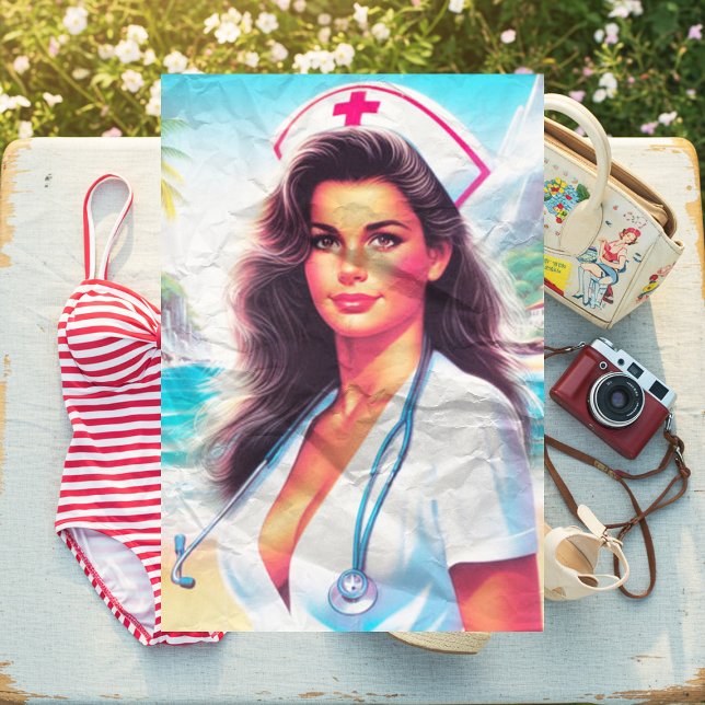 Cute Retro Nurse Tissue Paper (Creator Uploaded)