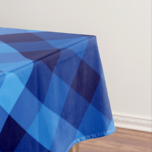 Cute Retro Ocean Blue Plaid Medium Tablecloth