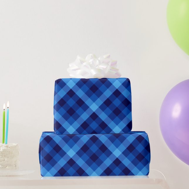 Cute Retro Ocean Blue Wrapping Paper (Party Gifts)