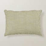 Cute Retro Olive Green Gingham Plaid Pattern Accent Pillow<br><div class="desc">Cute Retro Olive Green Gingham Plaid Pattern Pillow</div>
