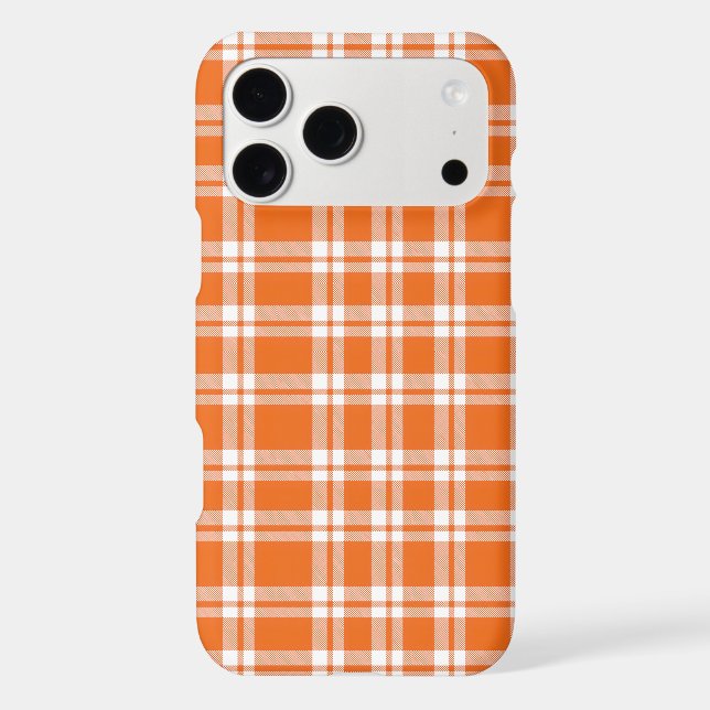 Cute Retro Orange Gingham Plaid Pattern (Verso)
