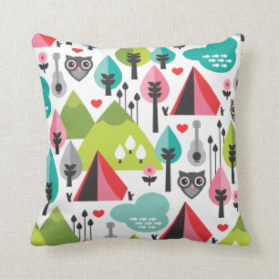 Cute retro owl wildlife pattern pillow case
