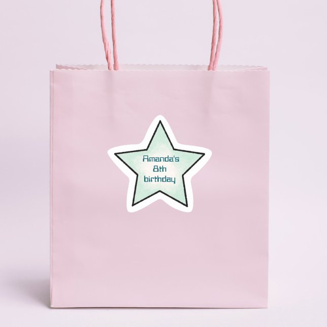 Cute Retro Pastel Star Kids Birthday Star Sticker (Creator Uploaded)