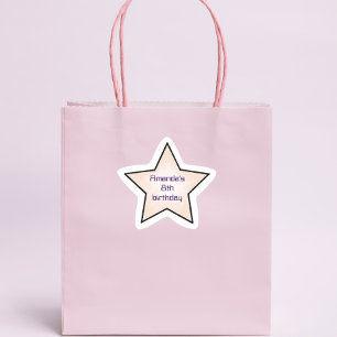 Cute Retro Pastel Star Kids Birthday  Star Sticker