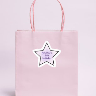 Cute Retro Pastel Star Kids Birthday  Sticker