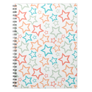 Cute Retro Pastel Stars Summer Beach Notebook