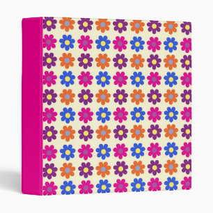 Cute Retro Penny Flower Pattern Binder