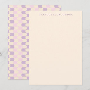 Cute Retro Pink Purple Geometric Art Personalized Card