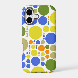 Cute Retro Polka Dots Green Blue Lime Orange