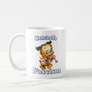 Cute Retro Puppy - Smash Fascism Coffee Mug