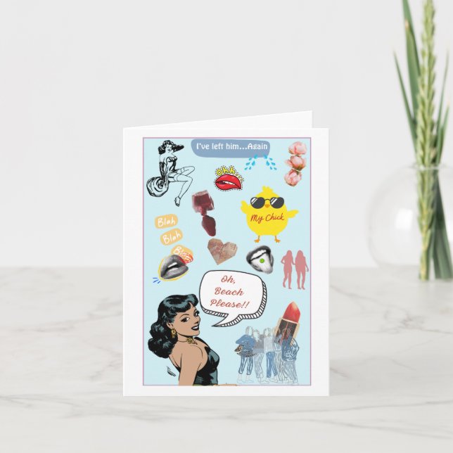 Cute, Retro, Quirky and Funny Galentine’s Day  Card (Front)