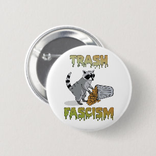 Cute Retro Raccoon - Trash Fascism 2 Inch Round Button