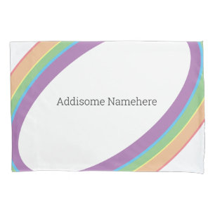 Cute Retro Rainbow  Fun  Add Your Name Pillowcase