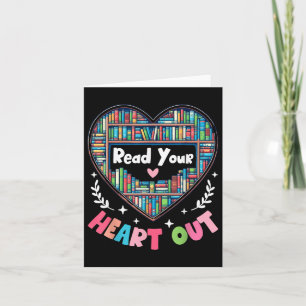 Cute Retro Reading Book Reader Women Valentine  Card