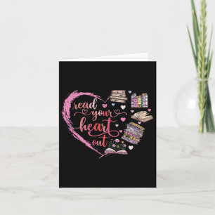 Cute Retro Reading Book Reader Women Valentine Card
