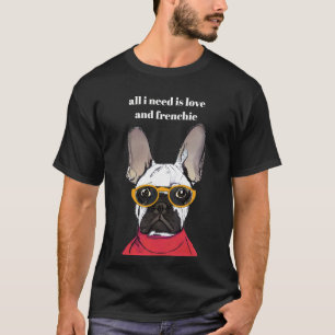 Cute Retro Red French Bulldog With Neon Glasses T-Shirt