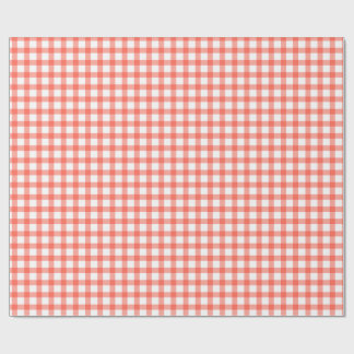 Cute Retro Red Gingham Plaid pattern Wrapping Paper