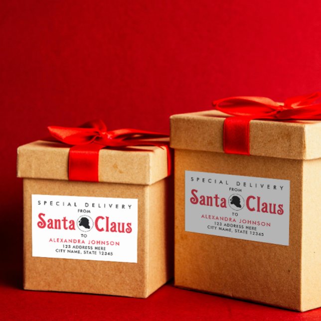 Cute Retro Red Santa Claus Desk Christmas Delivery Sticker (Creator Uploaded)
