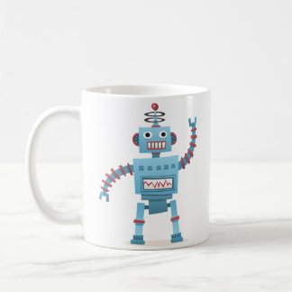 Cute retro robot android kids cartoon coffee mug