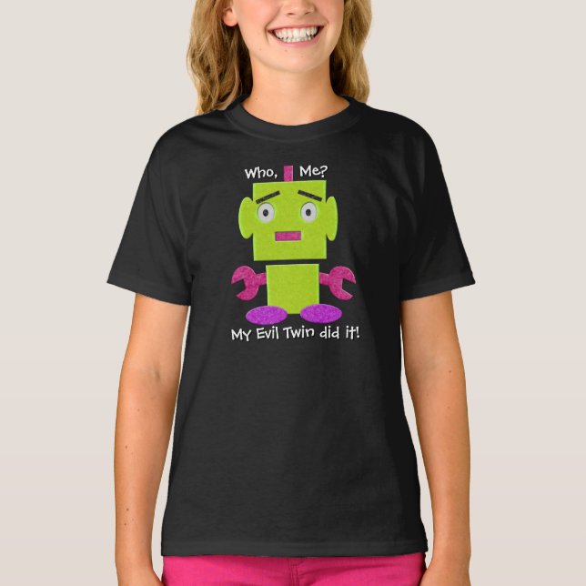 Cute Retro Robot - Ghoul Green - Evil Twin T-Shirt (Front)