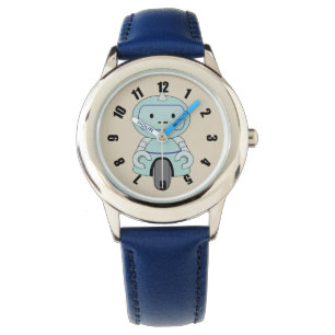 Cute Retro Robot Illustration Watch