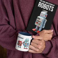 Cute Retro Robots Personalized Sci-Fi
