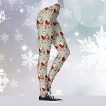 Cute Retro Santa and Reindeer Christmas Leggings<br><div class="desc">Cute Retro Santa and Reindeer Christmas Leggings</div>