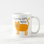 Cute Retro Saying Orange Cat Add a Name Tea Soup Coffee Mug<br><div class="desc">A retro saying from the 1920s... "You're the cat's meow or cat's pyjamas."  Meaning you're the best.  Fun gift for friends,  family or anyone needing a little something special.  Personalize with the giftee's name.  They'll really feel special.</div>