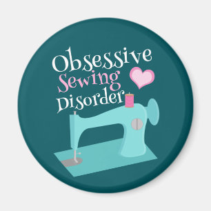 Cute Retro Sewing Machine Seamstress Magnet