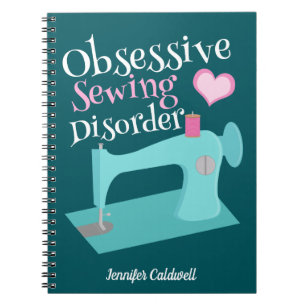 Cute Retro Sewing Machine Seamstress Notebook