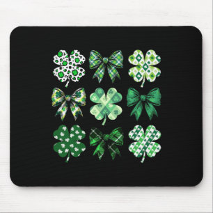 Cute Retro St Patricks Day Lucky Green Shamrock Co Mouse Pad