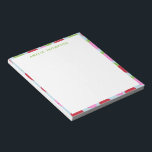 Cute Retro Strawberry Fruit Pattern Personalized Notepad<br><div class="desc">Cute retro aesthetic fruit pattern with strawberries in red, pink, and light blue.</div>