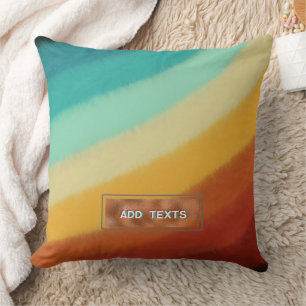 Cute Retro Stripes Colourful Fuzzy Faux Fur Custom Throw Pillow