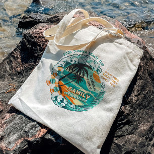 Cute Retro Summer Beach Trip Family Reunion Custom Tote Bag