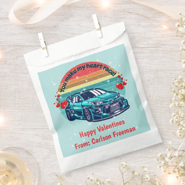 Cute Retro Sun Kids Valentines Car Favour Bag (Clipped)