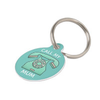 Cute Retro Teal Telephone Call Dog Mum