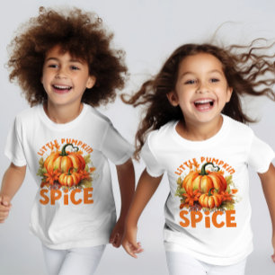 Cute Retro Thanksgiving Little Pumpkin Fall Kids T-Shirt