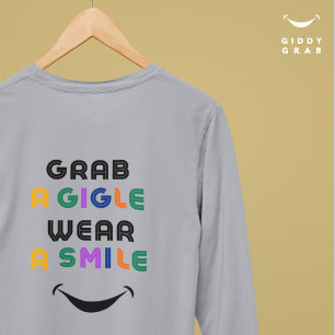 Cute Retro Typography Giggle & Smile Simple Cozy T-Shirt
