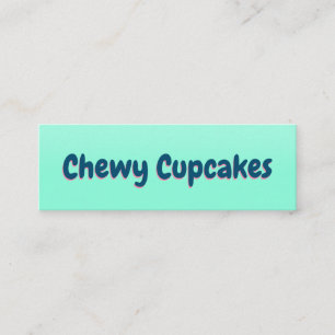 Cute retro typography mint sweet bakery cupcakes mini business card
